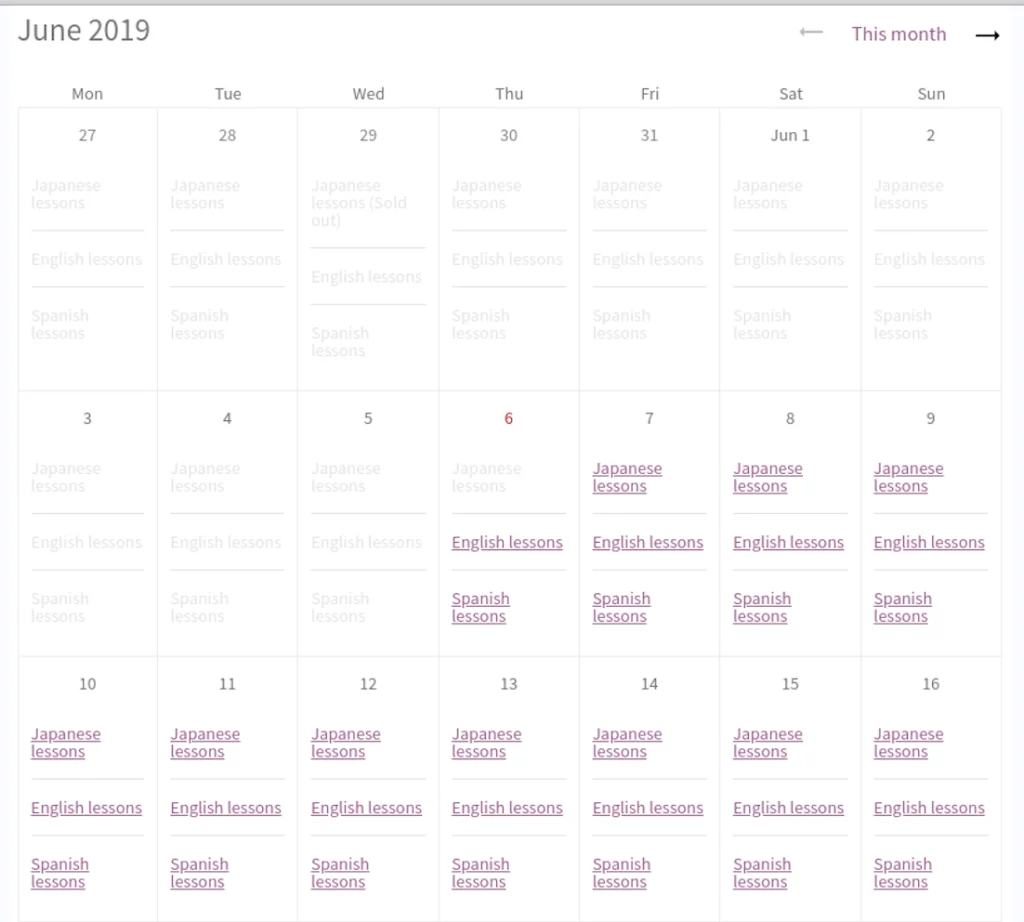 WooCommerce Bookings Availability - Calendar