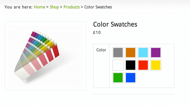WooCommerce Variation Swatches and Photos - Swatch Screenshot