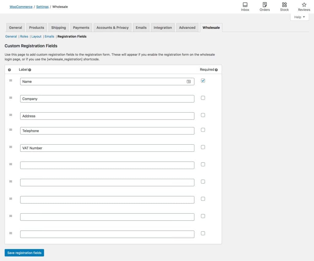 WooCommerce Wholesale Pro by Barn2 Registration Form Screenshot