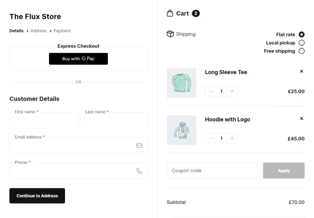 Flux for WooCommerce Interface Screenshot